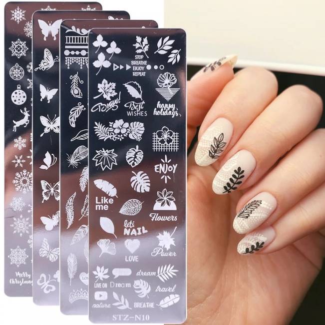 1pcs Nail Stamping Plates Flower Leaf Geometry Animals Image Stamp Templates Dreamcatch Manicure Print Stencil Tools